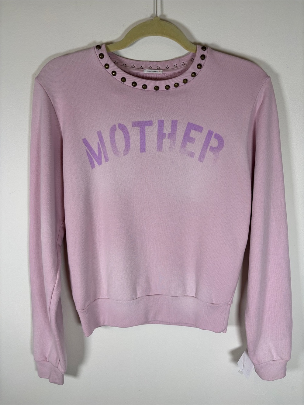 MOTHER The Camper Studded Logo Sweatshirt – Size XS (NWT)